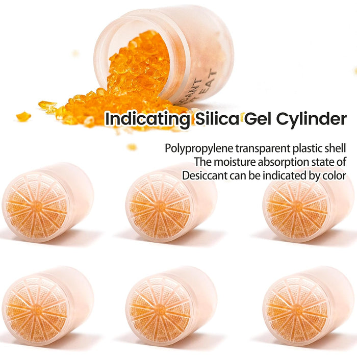 Wisesorb 1 Gram Desiccant Canister, Silica Gel Clear Capsules, Orange to White Indicating Desiccant Capsules, Food Safe Moisture Absorbers for Storage
