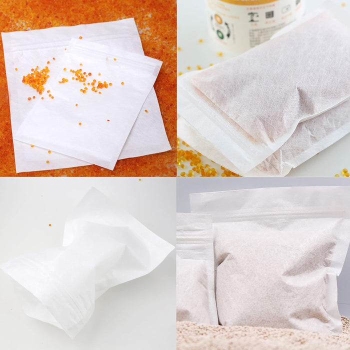 6.3 by 8.2 Inch Zip Lock Storage Bags Breathable Paper Bags for Small Items, Silica Gel Beads, Desiccant, Jewelry, Samples