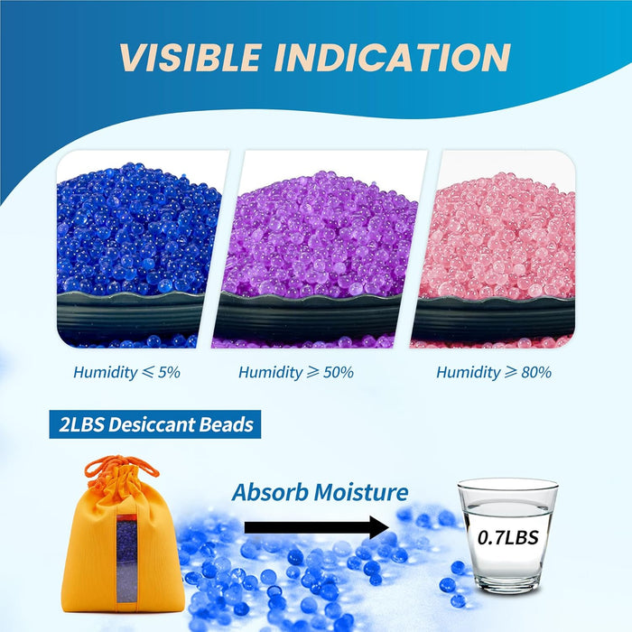1000g Blue Indicating Silica Gel Beads（3-5mm） for Moisture Control