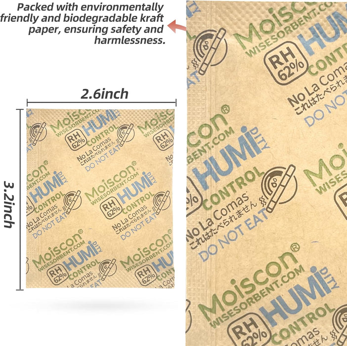 62% 8 Gram Two-Way Humidity Control Packs Moisture Control Packets Individually Wrapped