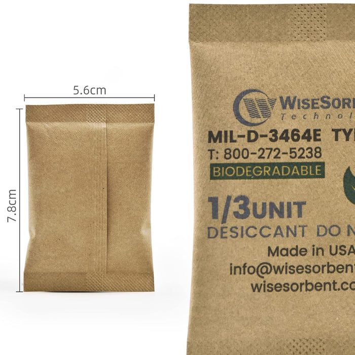 1/3U Kraft Clay Desiccants Packs for Safe, 11 Gram 270 Pack Dehumidifier for Gun Safe, Military Grade Moisture Absorbers, Conforms to MIL-D-3464E Type I & II Absorbents