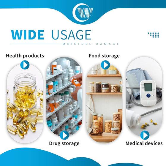 5g Silica Gel Desiccant Packs with Clear Back Window - Pharmaceutical Grade (2500/Case)