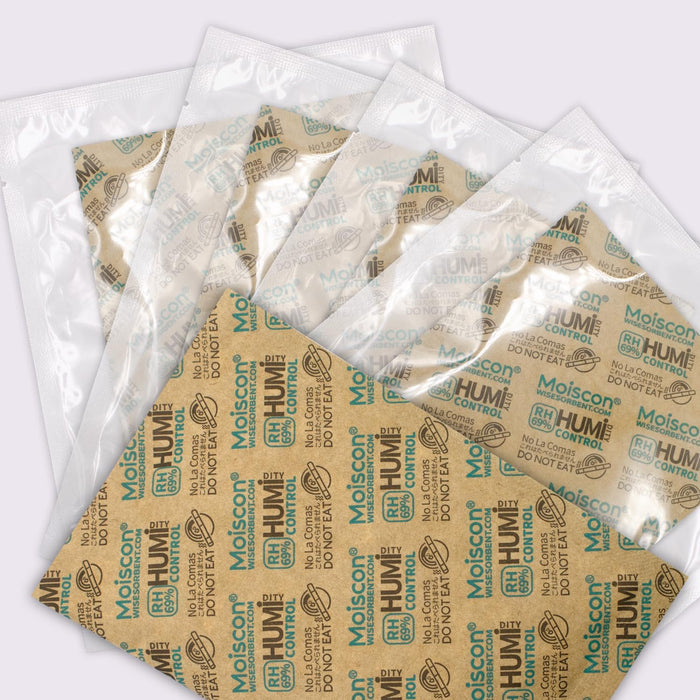 69% 60 GramTwo-Way Humidity Control Packs, Size 60 for Plastic Travel Case & Zip Lock Bags & Wood Containers, 69 Humidity Pack Humidifier Moisture Control Packets Individually Wrapped