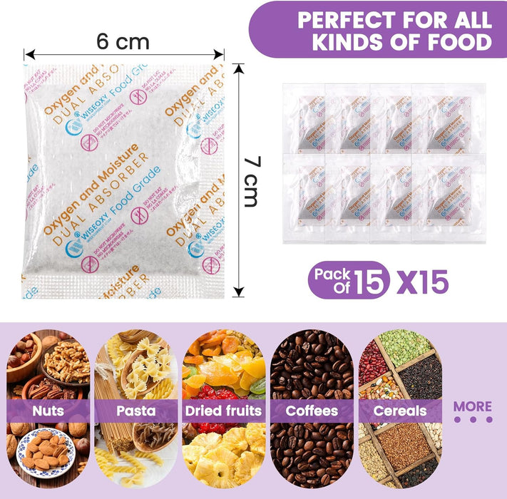 300CC Oxygen and Moisture Dual Absorber, Oxygen Absorber for Food Storage, Moisture Absorbers, and Preserved Foods