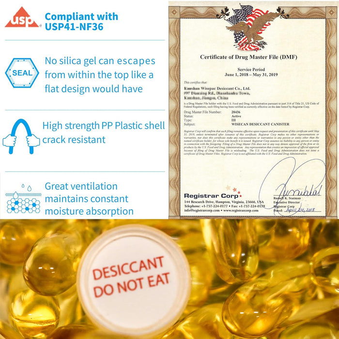 3 Gram Pack Silica Gel Canister, Silica Gel Capsules, Silica Gel Packets, Moisture Absorbers for Food Storage, Food Grade Desiccant Dehumidifiers
