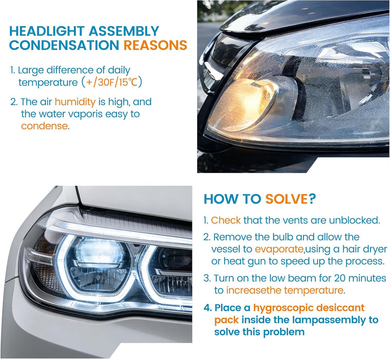 Headlight Desiccant Packs 10g - Anti-Fog Moisture Absorbers for Car Headlamps