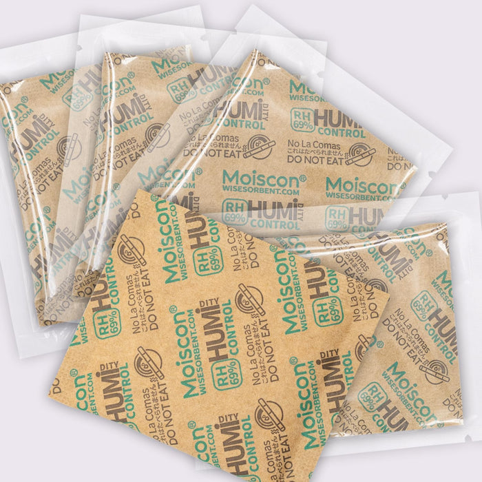 69% 8 Gram Two-Way Humidity Control Packs for Storing 1 oz, Size 8 for Travel Case Resealable Bags, Humidity Pack Moisture Control Packets Individually Wrapped