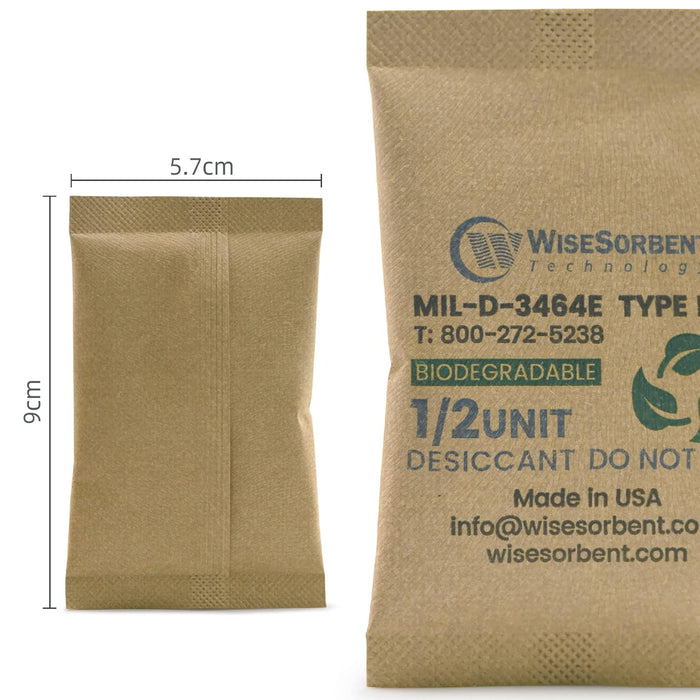 1/2U Kraft Clay Desiccants Packs for Safe, 17 Gram Dehumidifier for Gun Safe, Military Grade Moisture Absorbers