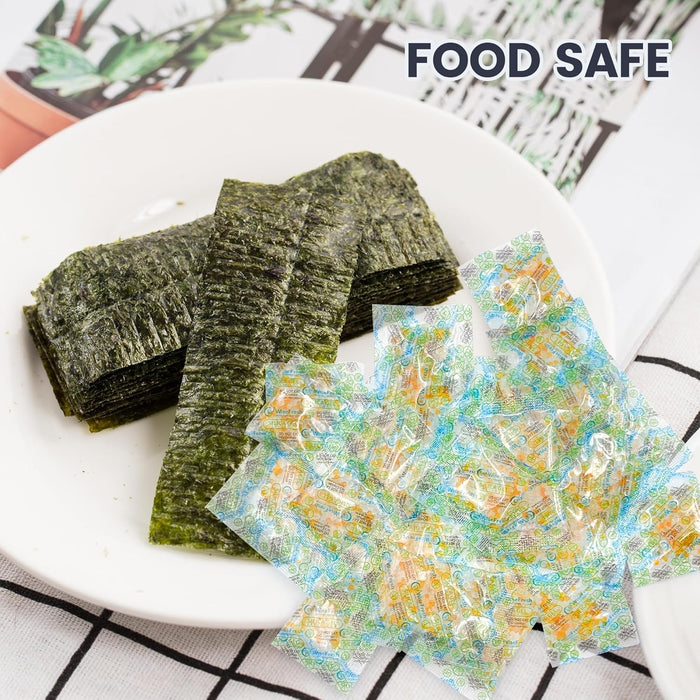 2 Gram Food Safe Desiccant Packs, Silica Gel Packets, Orange to Green Indicating- Moisture Absorbers for Storage