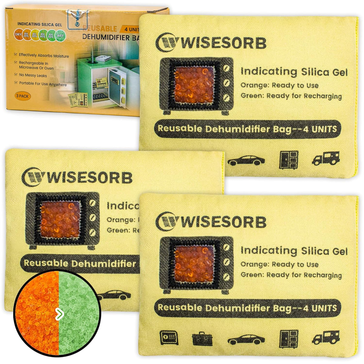 4U Indicating Desiccant Packs with Transparent Window-Rechargeable ...