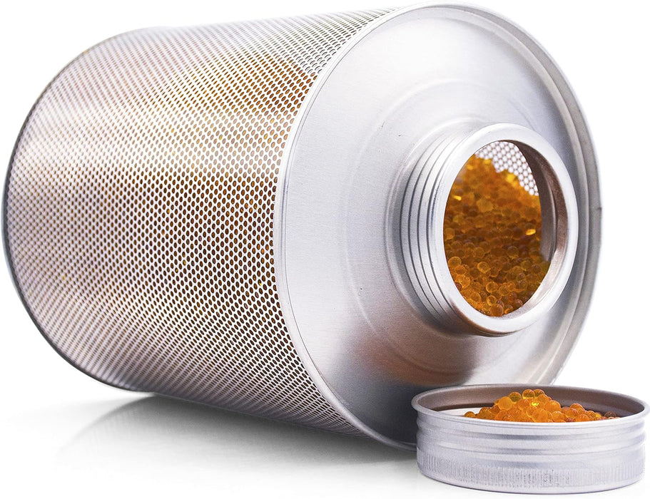 750g Reusable Indicating Silica Gel Desiccant – Orange to Green, Moisture Absorber Canister for Small Storage & Home Use