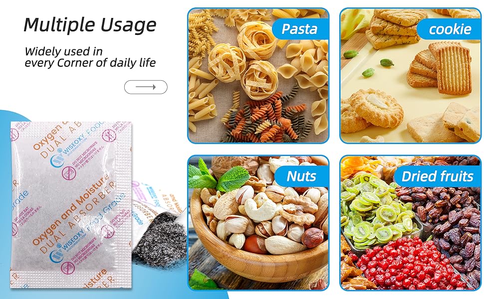 100CC Oxygen and Moisture Dual Absorber, Oxygen Absorber for Food Storage, Moisture Absorbers, and Preserved Foods