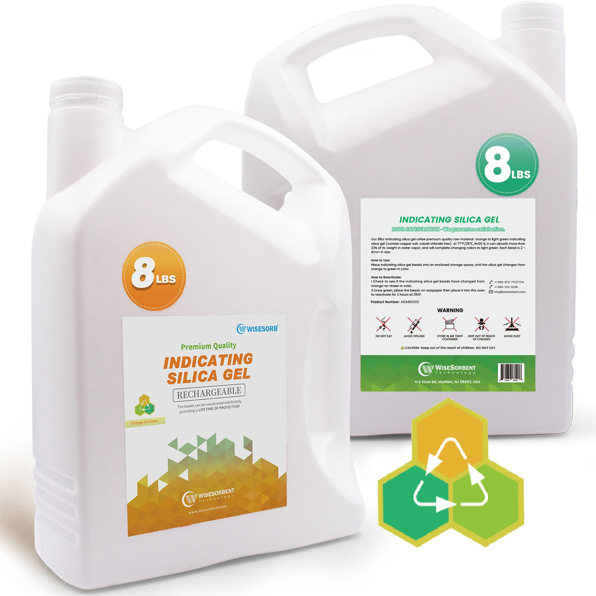 8LBS Indicating Silica Beads (Orange to Green)-Bulk Silica