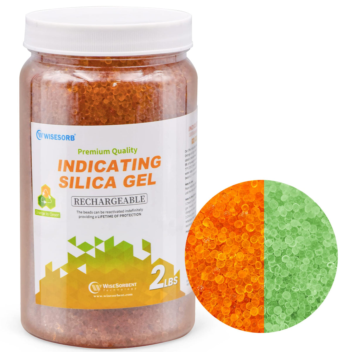5.5 LBS) "Dry & Dry" Premium Orange Indicating Silica Gel Desiccant B