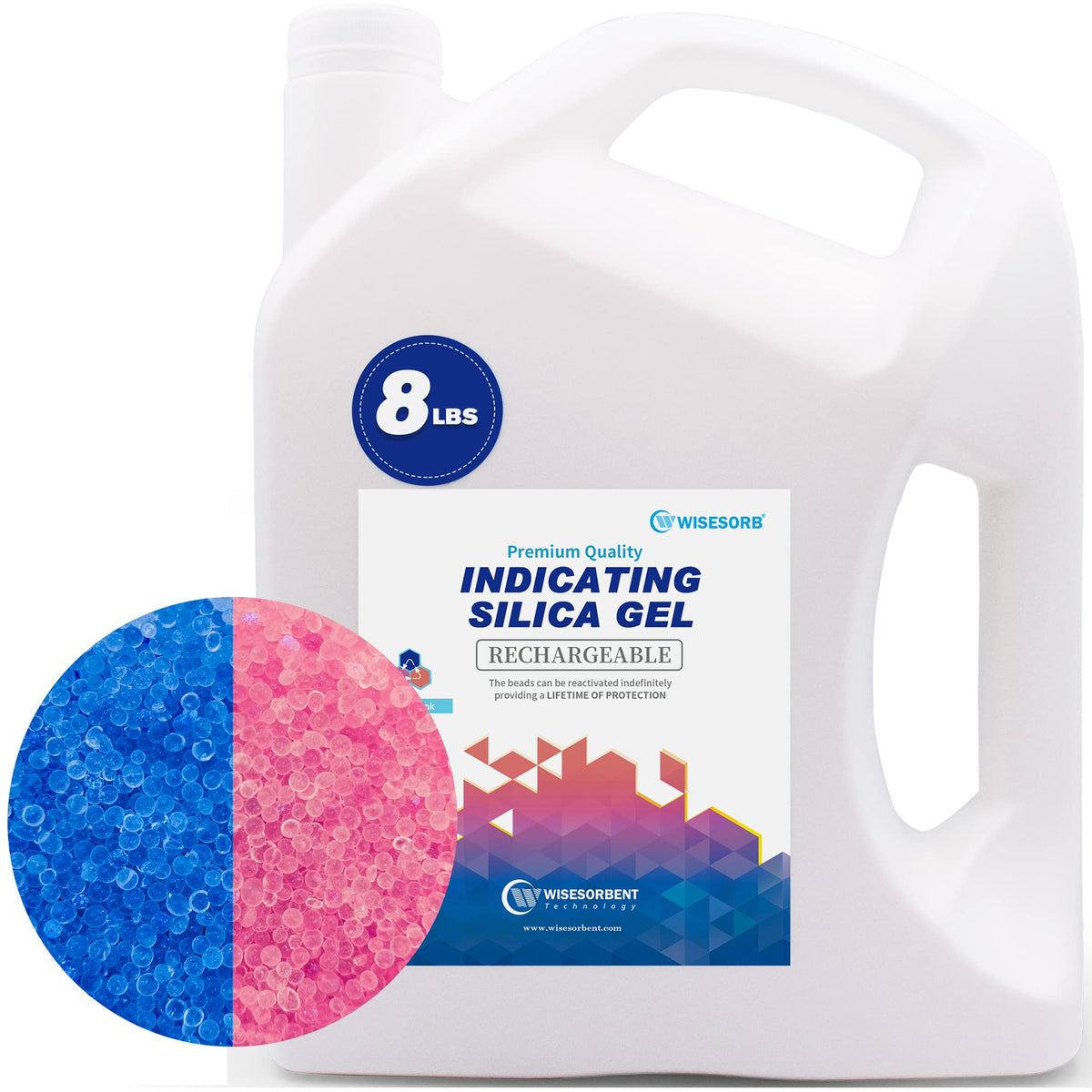 8 lb Indicating Silica Gel Beads 2-4mm -Blue to Pink Bulk Silica Gel 3 pcs 8 lb Indicating Silica Gel Beads 2-4mm -Blue to Pink Bulk Silica Gel 3 pcs