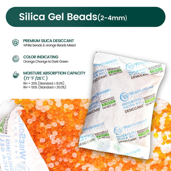 100 Gram New Verna Indicating Deisiccant Packs（Orange to dark green）