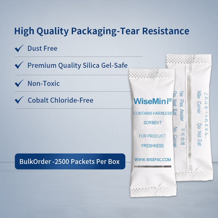5g Silica Gel Desiccant Packs with Clear Back Window - Pharmaceutical Grade (2500/Case)
