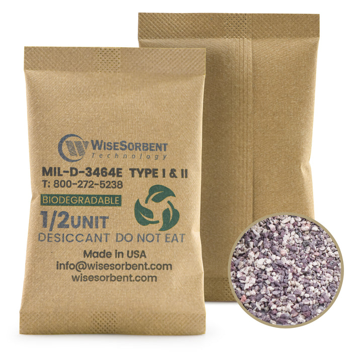 Kraft Bag Clay Desiccant Packs for Safe 17 Gram, 1/2U Conforms to MIL-D-3464E Type I & II Absorbents