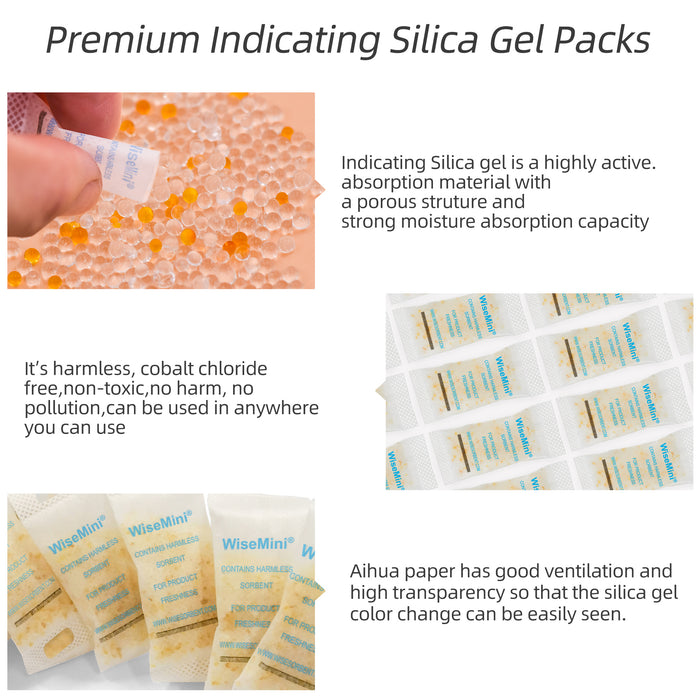 Wisedry 120 Packets 2 Gram Silica Gel Desiccant Packs with Color Indicating  Bead 313057750768