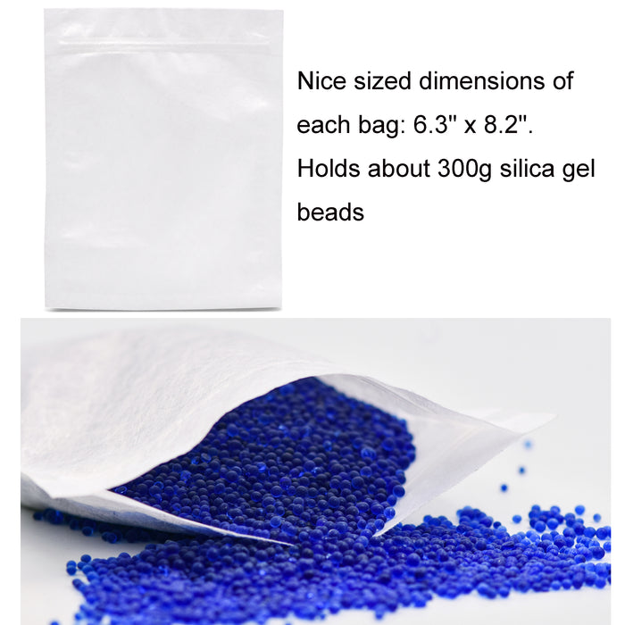 8LBS Indicating Silica Gel Beads (Blue to Pink) with 8pcs Resealable Nonwoven Zip Bags