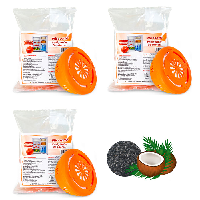 Coconut Charcoal Refrigerator Deodorizer Adhesive Back