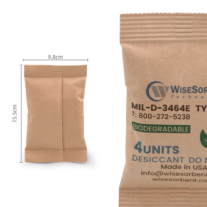 Kraft Bag Clay Desiccant Packs for Safe 132 Gram, 4U Conforms to MIL-D-3464E Type I & II Absorbents