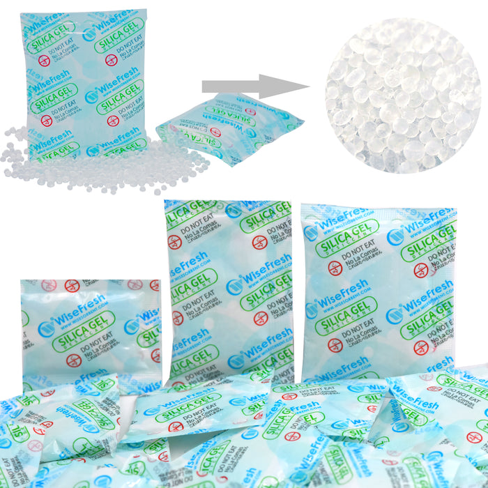 Silica Gel Desiccant Packets Non Toxic Drying Agent Moisture Absorber Packs  for Storage (3 Gram - 100 Packets)