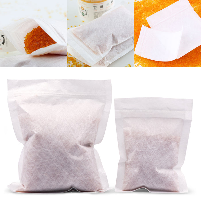 2LBS Indicating Silica Gel Beads (Orange to Green) with 5pcs Resealable Nonwoven Zip Bags