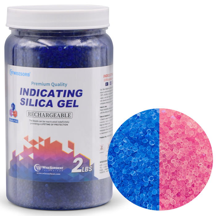 2LBS Indicating Silica Beads (Blue to Pink)