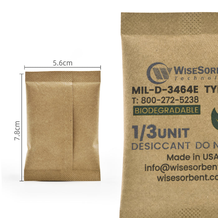 Kraft Bag Clay Desiccant Packs for Safe 11 Gram, 1/3U Conforms to MIL-D-3464E Type I & II Absorbents