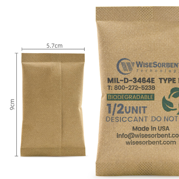 Kraft Bag Clay Desiccant Packs for Safe 17 Gram, 1/2U Conforms to MIL-D-3464E Type I & II Absorbents