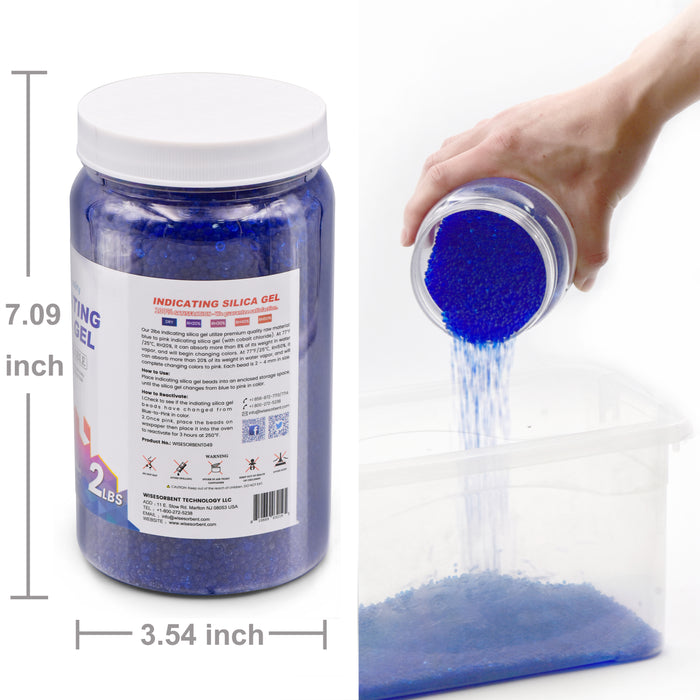 2LBS Indicating Silica Beads (Blue to Pink)