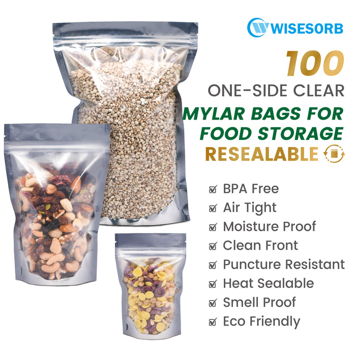 1 Gallon Smell Proof Bags with Clear Window Resealable Mylar Bag Leak —  Wisesorbent Store